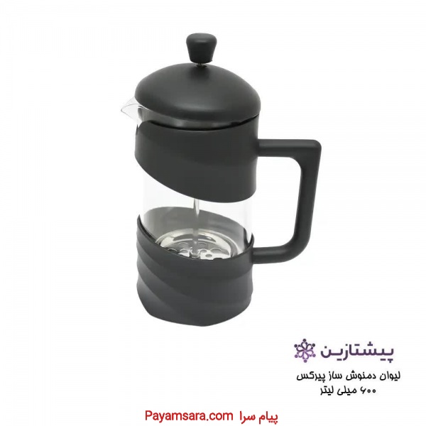 فرنچ پرس 600 میلی‌لیتری استیل شیشه قهوه‌ساز حرفه
