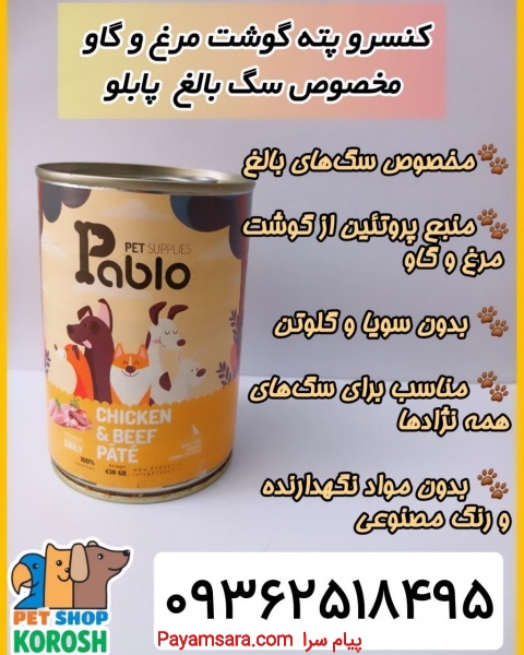 مجموعه کوروش عرضه کننده کنسرو گوشت مرغ و گاوپابلو