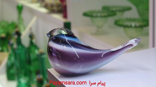 پرنده شیشه ای دست ساز ایرانی