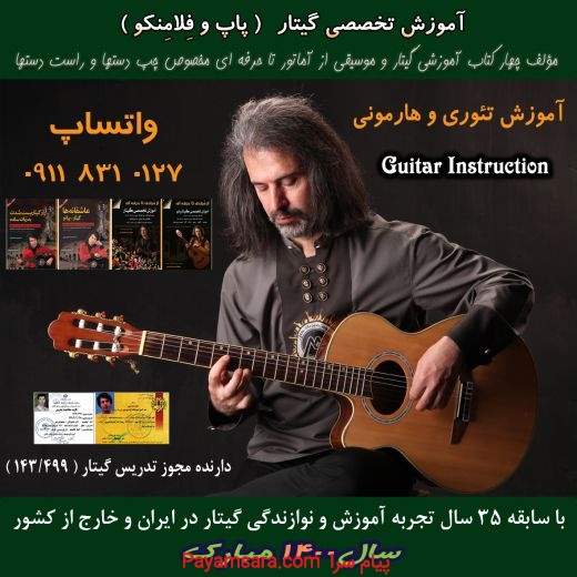 4کتاب : آموزش تخصصی گیتار از مبتدی تا حرفه ای با لوح فشرده .