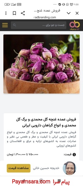 فروش و صادرات غنچه گل محمدی و گیاهان دارویی