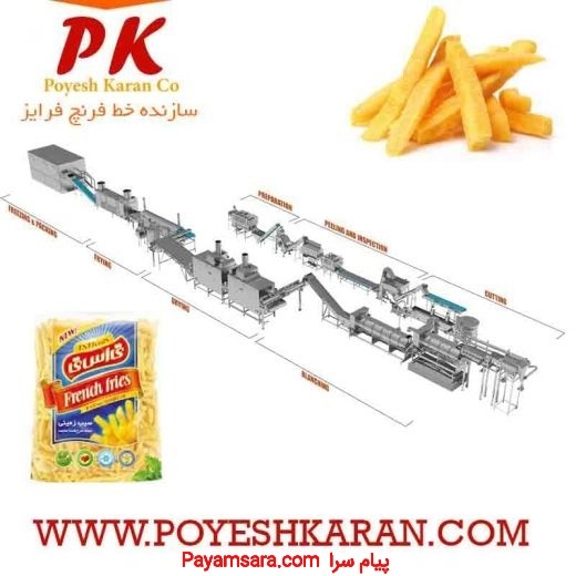فروش خط تولید سیب زمینی خلال نیمه آماده فرنچ فرایز